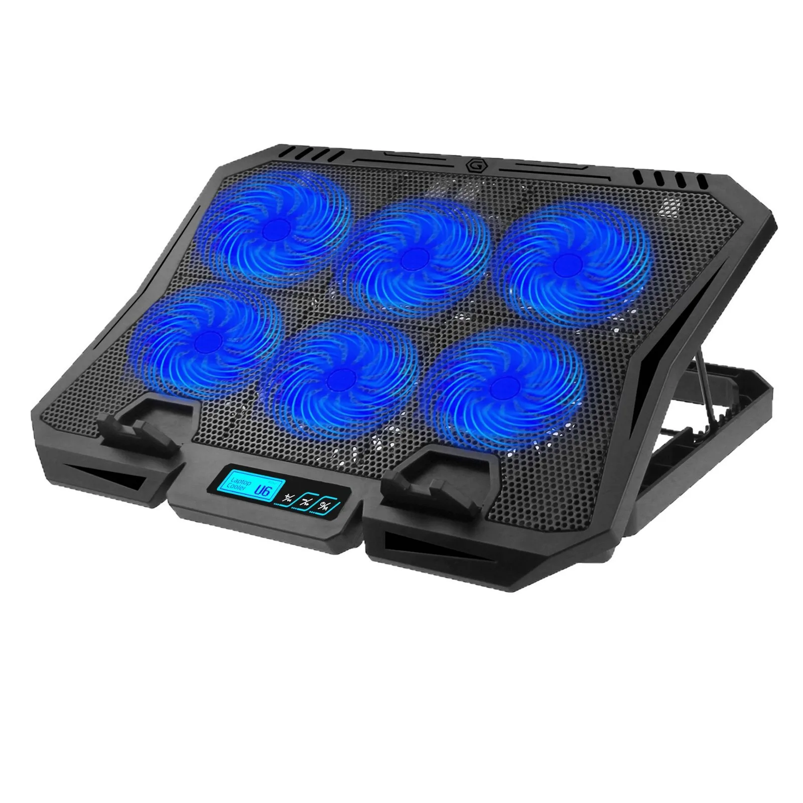 X6A Laptop Cooling Pad, 6 Fans Speed Adjustable Silent Cooler Stand for 17 Inch Gaming Notebook