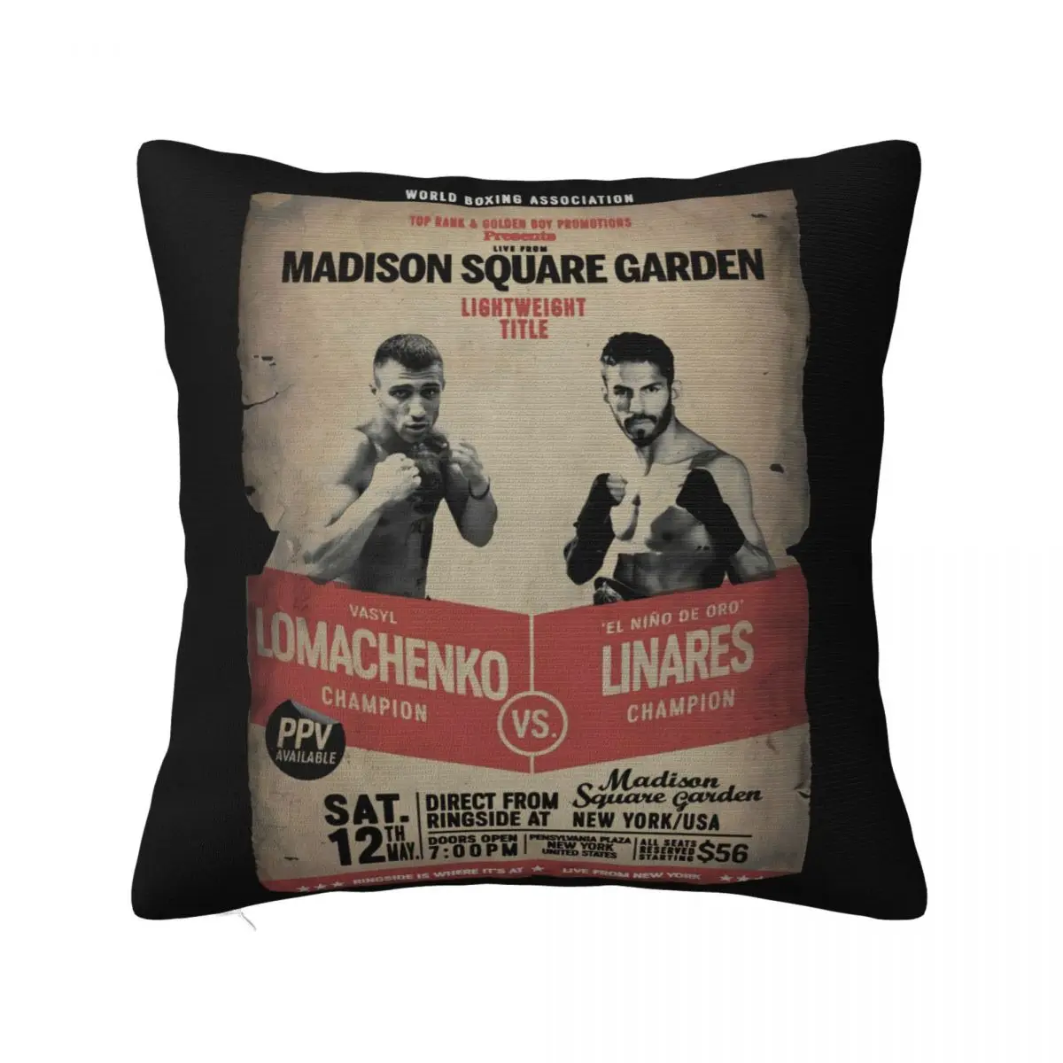 Vasyl Lomachenko Vs High Tech Jorge Linares The Golden Boy T S Logo Top Comical Man Pillow Case