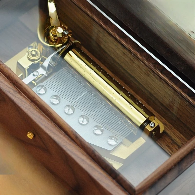Music box, wooden large-capacity exquisite storage box
