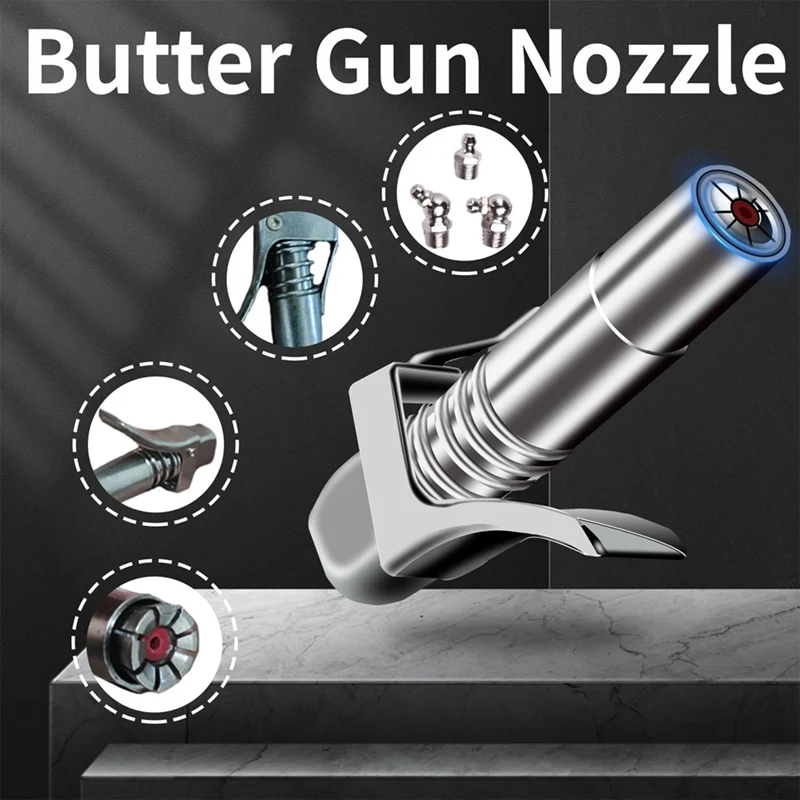 مقرنة بندقية الشحوم SV الساخنة، 8 فكي قفل 12000 رطل لكل بوصة مربعة، طرف شحم سريع التحرير، يناسب جميع مسدسات الشحوم اليدوية/الكهربائية مقاس 1/8 بوصة