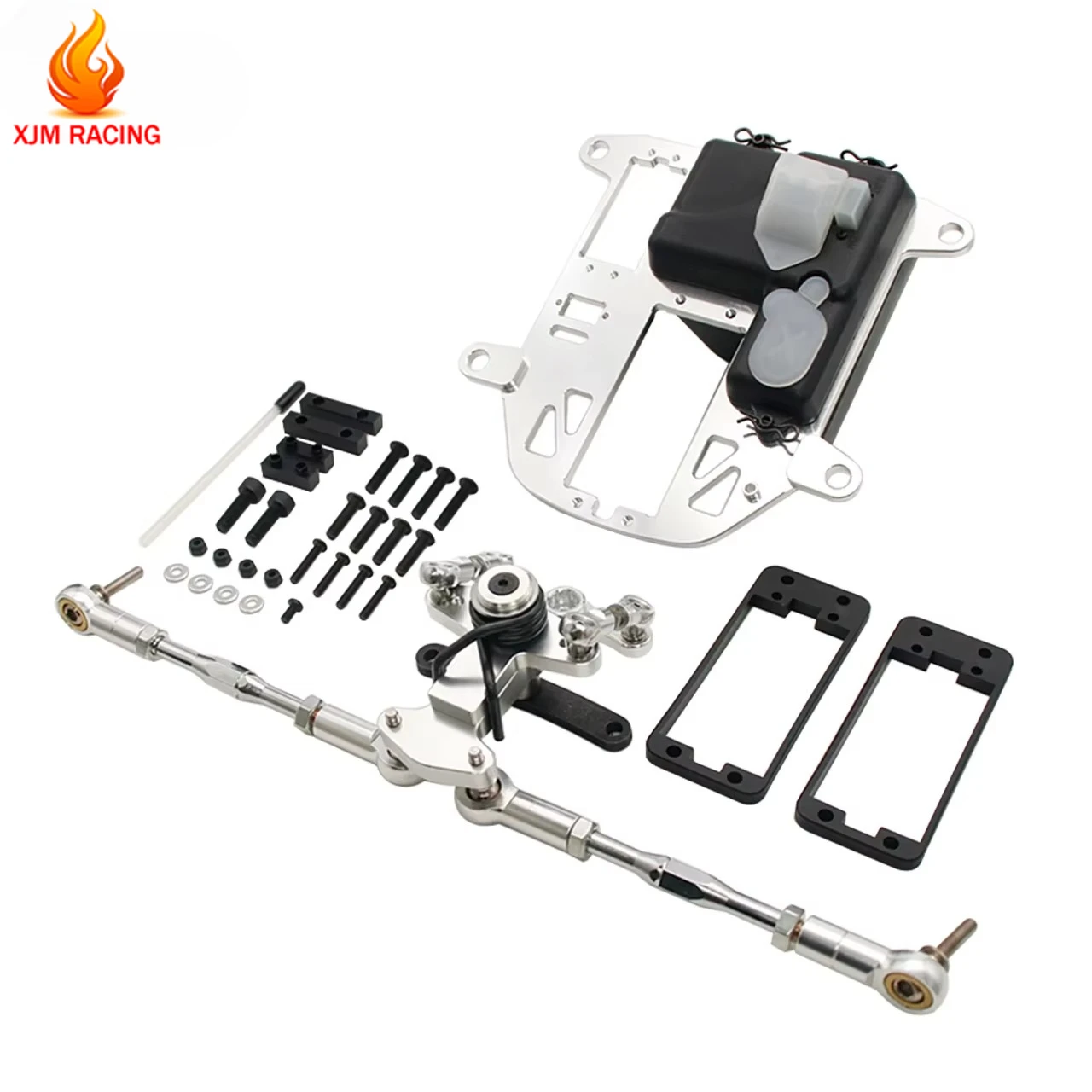 Metal symmetrical steering +plastic equipment compartment (Metal or Plastic Rod ) for 1/5 HPI ROFUN ROVAN KM BAJA Parts