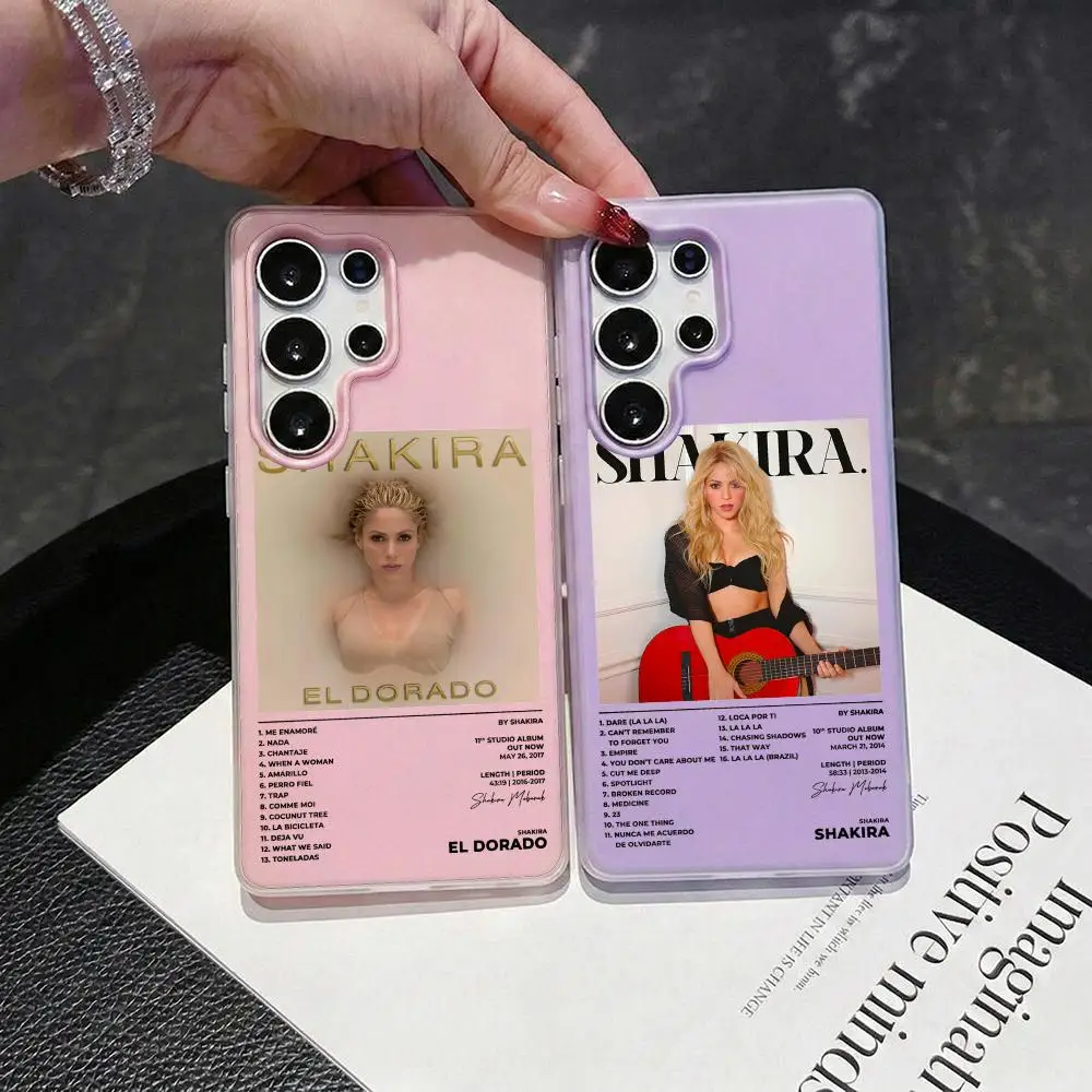 Singer S-Shakira Phone Case 2-in-1 Detachable Clear Case for Samsung S26-S22 Multi-Color Card Holder Soft TPU