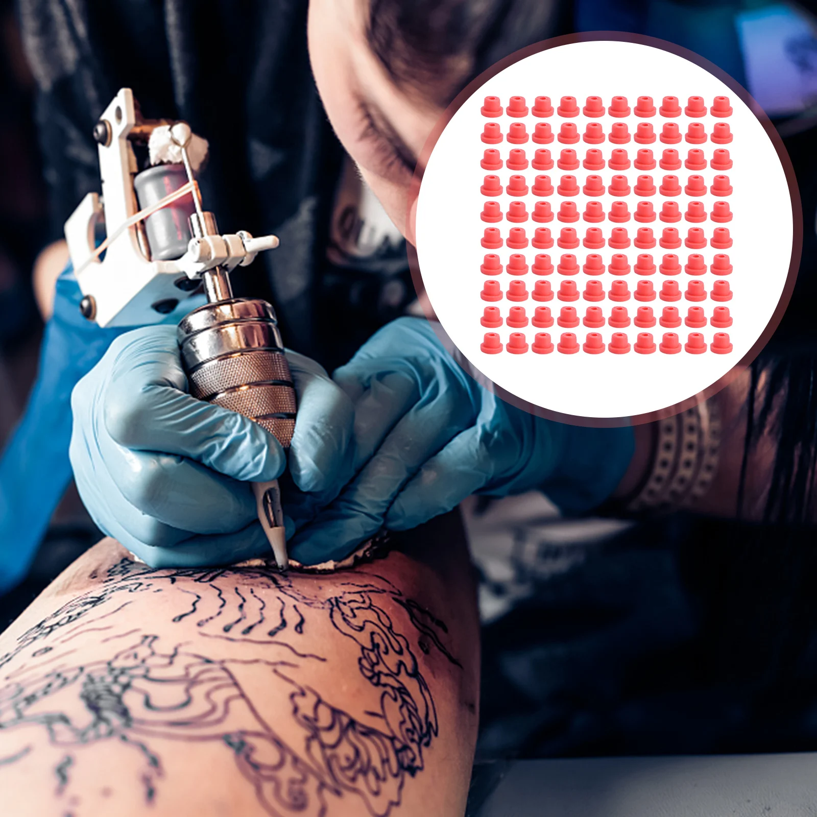 

100 шт., силиконовая подушка для катушечной машины, красная, стабильная, уменьшение вибрации, облегчение трения