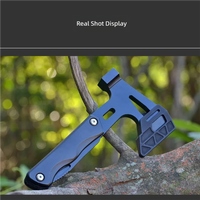 Multi functional axe, stainless steel hammer, aluminum alloy handle, outdoor car emergency rescue tool, folding combination