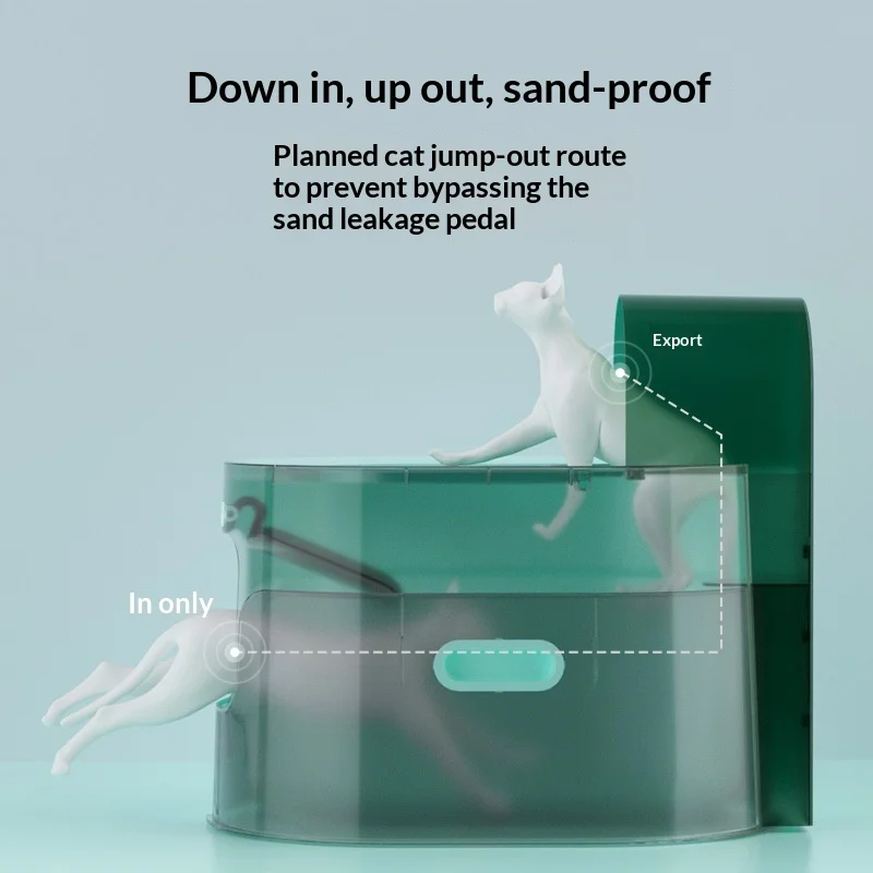Caja de arena extra grande cerrada para gatos con entrada superior - imagen 2
