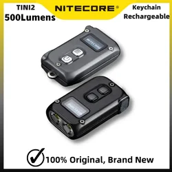 NITECORE TINI2 Mini EDC Flashlight 500Lumens ype-C Rechargeable Intelligent Keychain Light With OLED Display