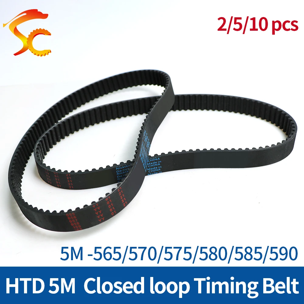 

HTD 5M Rubber Timing Belt Width 10/15/20/25mm Synchronous Belt Pitch Length 565/570/575/580/585/590mm