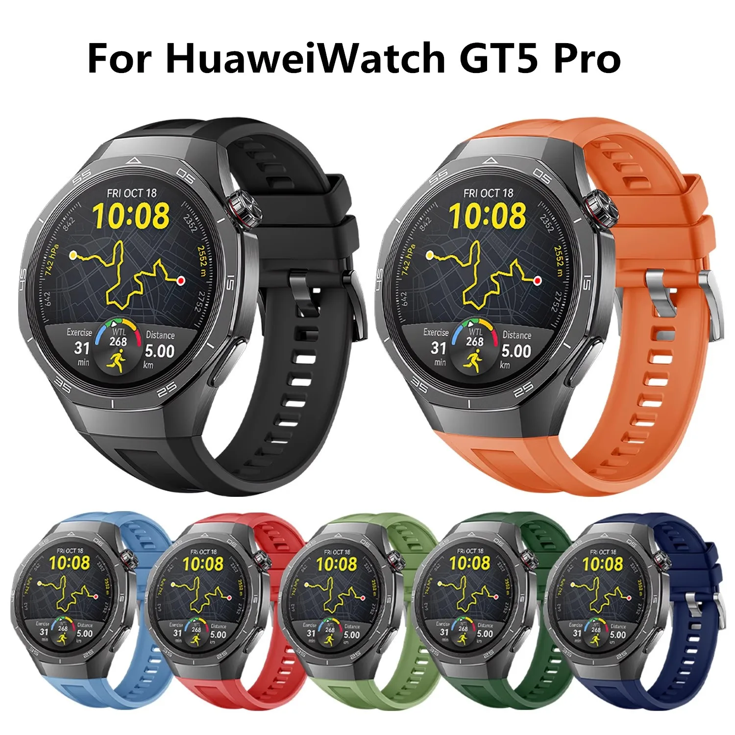 Оригинальный силиконовый ремешок для Huawei Watch GT 5 GT5, 46 мм, ремешок для часов, браслет для Huawei Watch GT5 Pro, браслет для умных часов