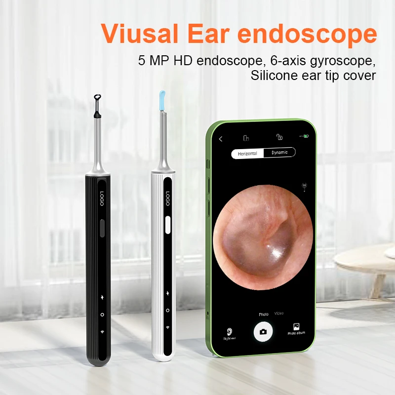 2022 Nieuwe Producten Smart Wifi Visual 5mp Ear Pick Wax Reinigingsstaaf Removal Tool Endoscoop Met Camera