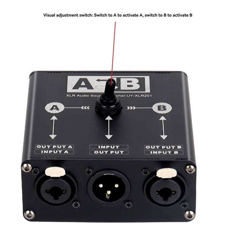 

M13K-XLR Balanced Passive 2 In 1 Out Or 1 In 2 Out Audio Source Switcher Box Manual Selector For Microphone Sound Card Mixer