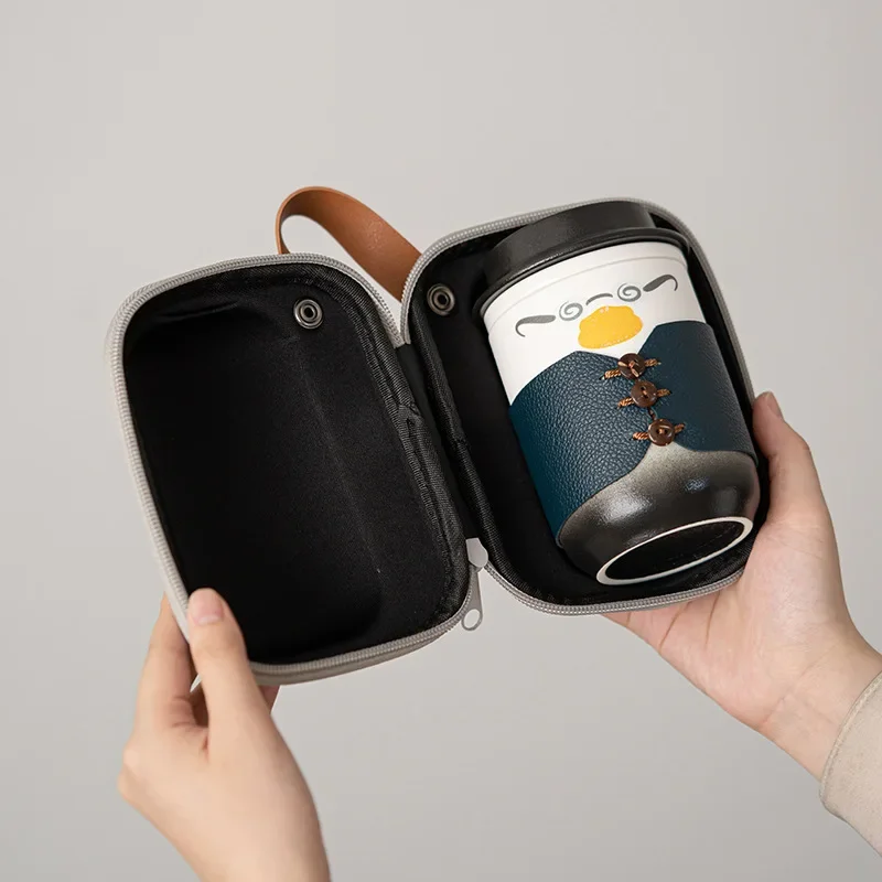 Cartoon Cute Couple Mug Portable Men's and Women's Tea Cup Chinese Valentine's Day High-Looking Gift Ceramic Drinking Water Cup