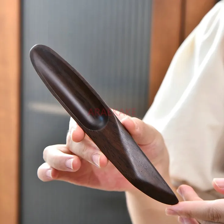 ملعقة شاي من خشب الصندل الأسود، مجرفة شاي، ملعقة شاي، ملعقة شاي واحدة لقطع وتقسيم الشاي، ملعقة شاي، مجرفة شاي، طقم شاي