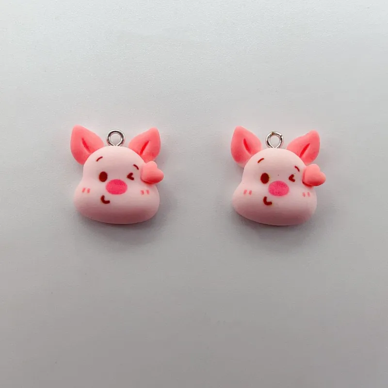 10PCS Winnie The Pooh Piglet Creative Lotso Cartoon Image Series Small Pendant DIY Accessories Resin Handmade Materials