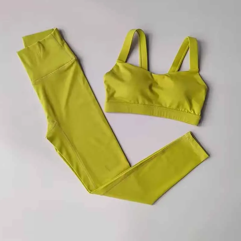 

Yoga Sets Women Sports Bra And High Waist Leggings Suits Sport Outfit Gym 2 Pieces Set Fitness Workout Clothes Sportswear