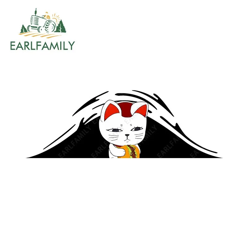 EARLFAMILY Turbo Granny Peeking Car Sticker Cartoon Personality Luggage Vinyl Waterproof Decals Funny Scratch Proof Car Goods