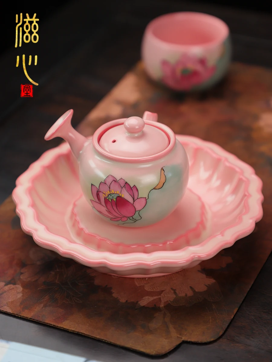 High-End Hand-Painted Side Handle Pot Japanese Kung Fu Teapot Home Tea Making a Cup Gift Box