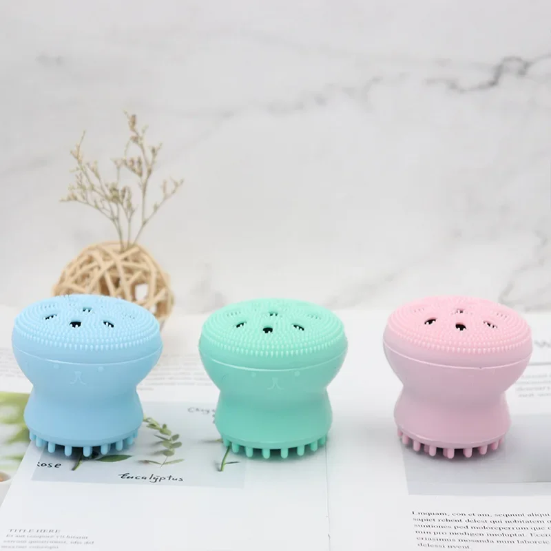 Silicone Small Octopus Face Cleaner Facial Cleaning Brush Deep Cleaning Washing Brush Massager Beauty Instrument Clean Pores