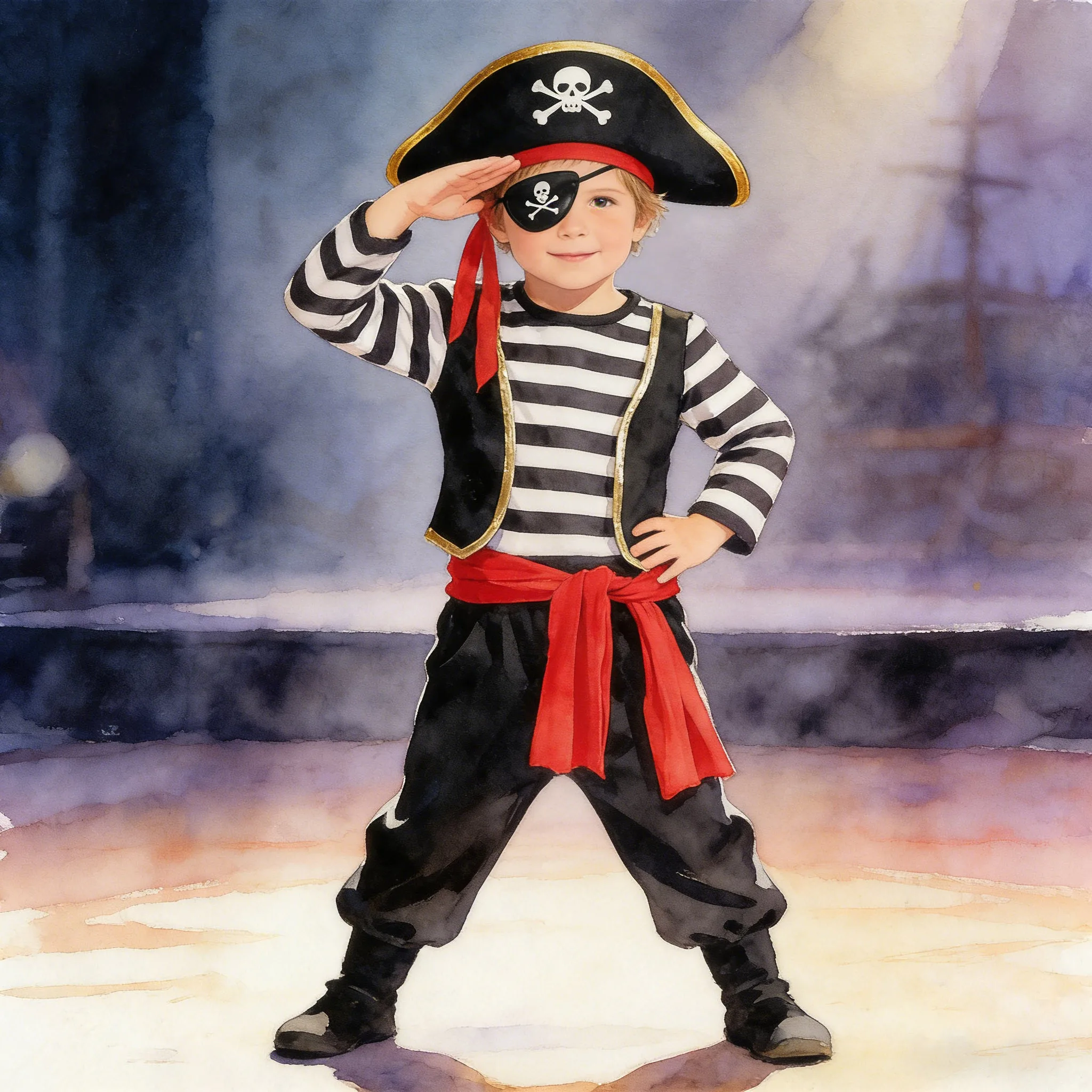 

2026 Carnival Kids Sets Easter pirate fancy Costume+hat eye patch Fantasia ocean adventure Children Pirate outfits For Boys