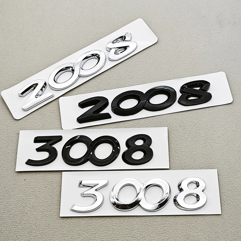 Older 3D ABS Car Letters Logo 2008 3008 Rear Trunk Badge For Peugeot 2008 3008 Sticker Emblem Replace Exterior Accessories