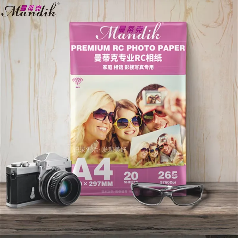 قسط 260gsm A4 RC ورق طباعة الصور المقاوم للماء بريق لامع ماتي نسج النهاية للطابعات النافثة للحبر كانون