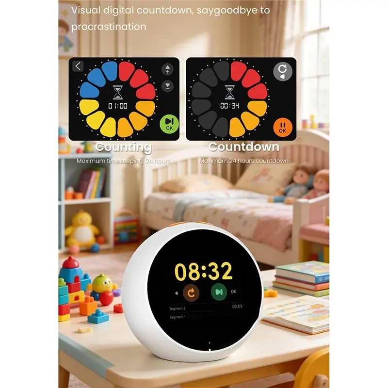 AT63-AI Voice Interactive Learning Machine Touch Screen Smart Alarm Clock Time Management Children's Story Reading Companion
