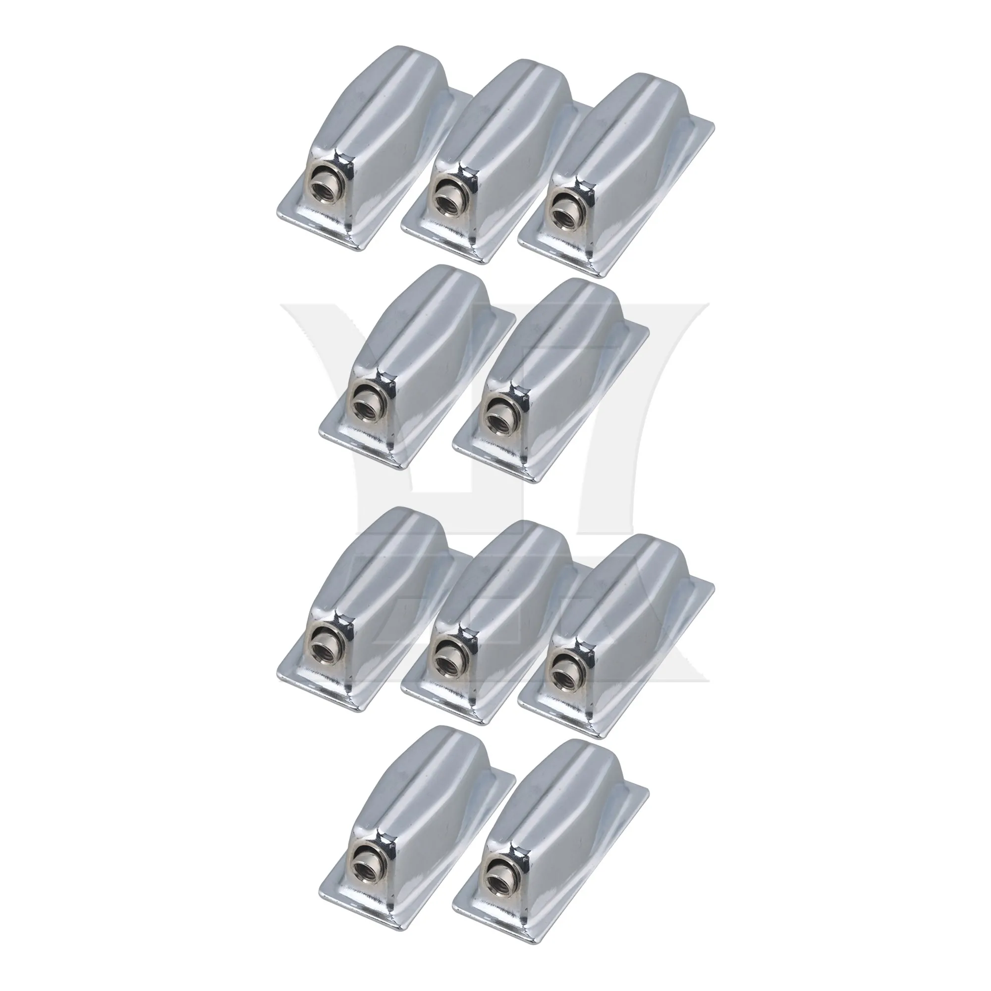 

Yibuy 10 Pieces 58x20mm Silver Single End Tom Drum Lugs without Mounting Screws