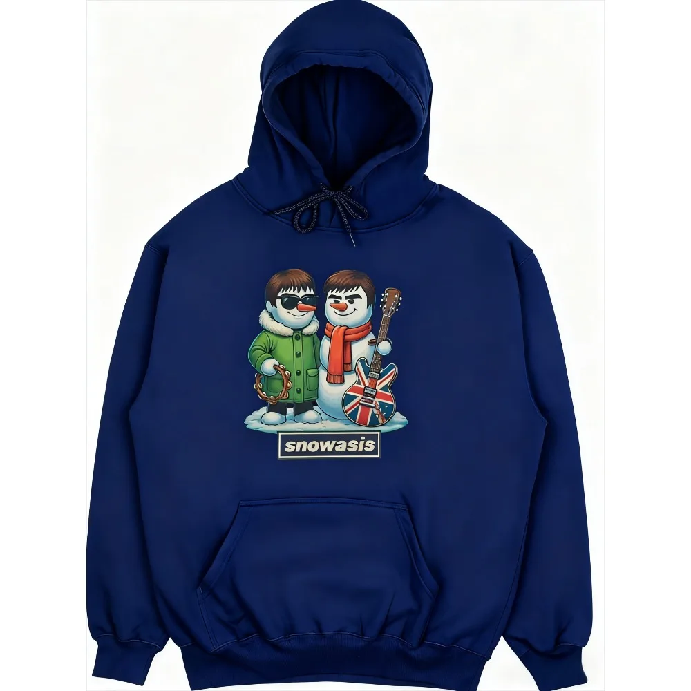 SNOWASIS sudaderas con capucha Oasis Band Navidad parodia Sudadera con capucha divertida música de los años 90 Sudadera con capucha hombres mujeres moda Casual sudadera de Navidad
