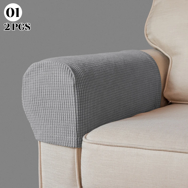 

2Pcs Set Armrest Covers Couch for Sofa Stretch Jacquard Soft Protect Furniture Thickened Non Slip Slipcovers for Recliner Sofa