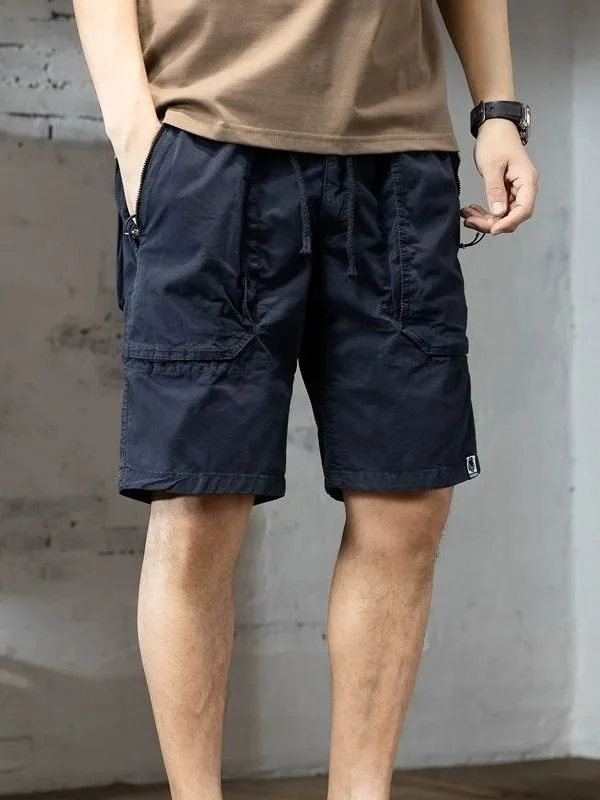 

Летняя тонкая рабочая одежда, мужские свободные повседневные орты, дышащие прямые брюки, верхняя одежда на молнии, орты средней длины