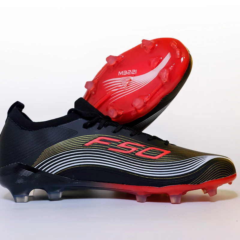 

No-lace Mens Soccer Shoes Non-Slip Turf Soccer Cleats for Youth Without-Lace TF/FG Training Football Boots Chuteira Campo 39-45