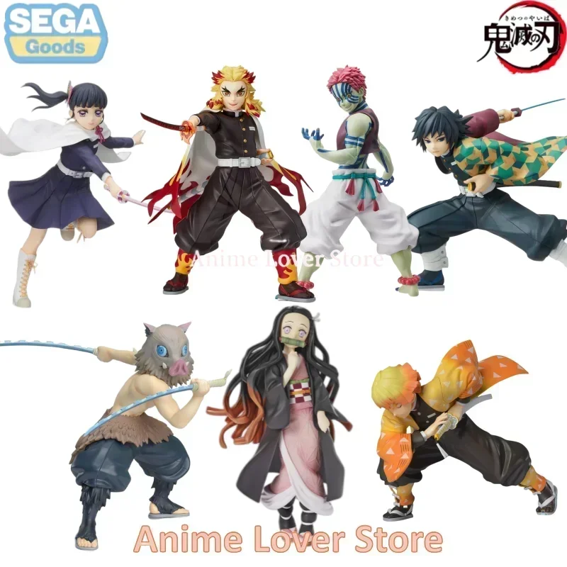 SEGA Demon Slayer Kamado Nezuko Tomioka Giyuu Agatsuma Zenitsu Hashibira Inosuke Rengoku Kyoujurou Akaza Tsuyuri figura de anime