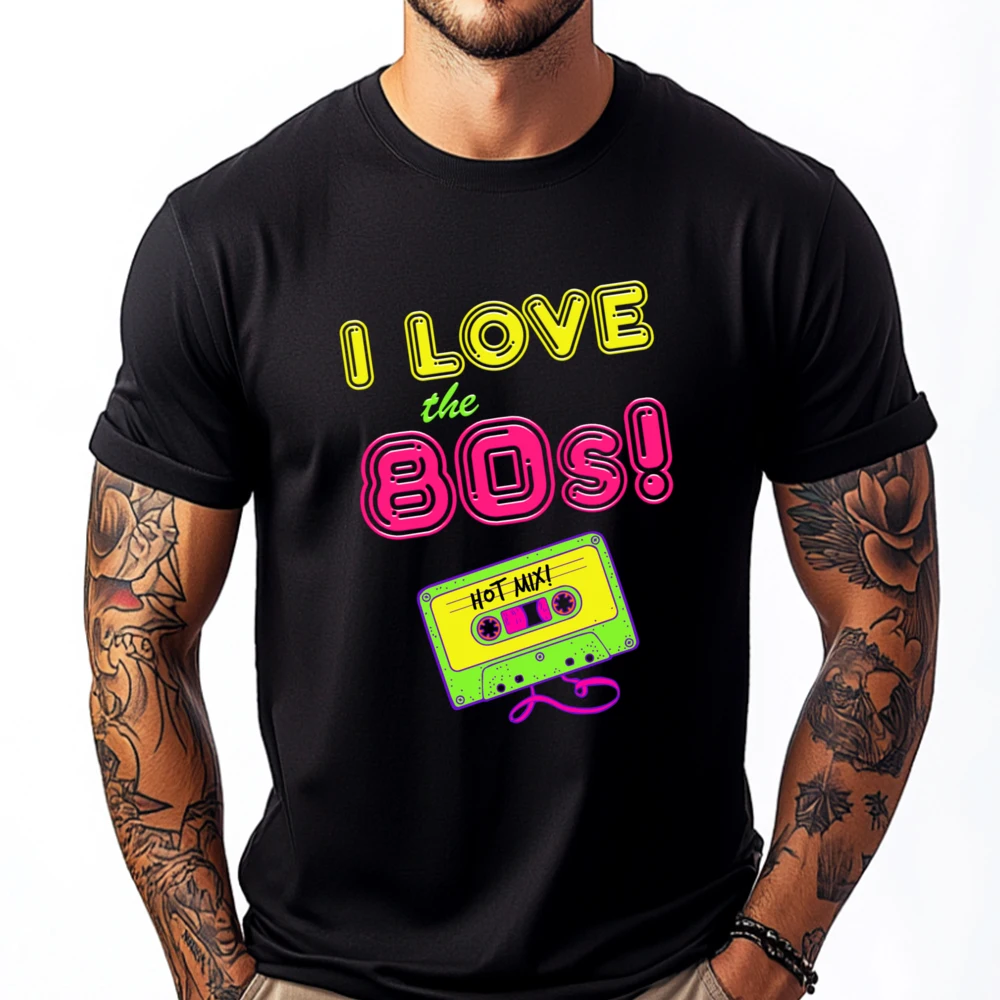 

I Love The 80s Cool Eighties Party Cassette Plain Shirt Brand Clothing Print Camisetas De Hombre Graphic Tees