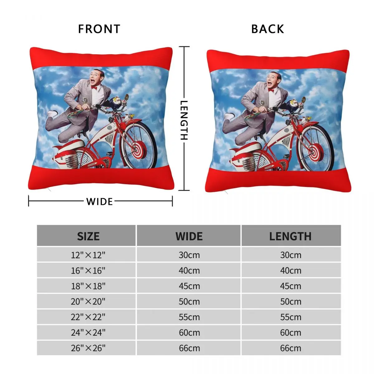 Pee-Wee's Big Adventure Square Pillowcase Polyester Linen Velvet Printed Zip Decorative Pillow Case Home Cushion Cover