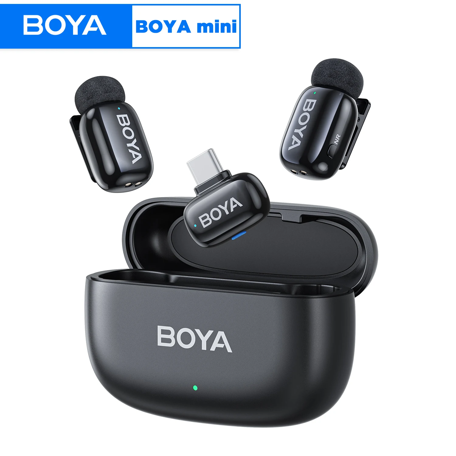BOYA BOYA mini micrófono de solapa Lavalier inalámbrico para iPhone Android tipo c Smartphone cámaras DSLR Youtube grabación Streaming