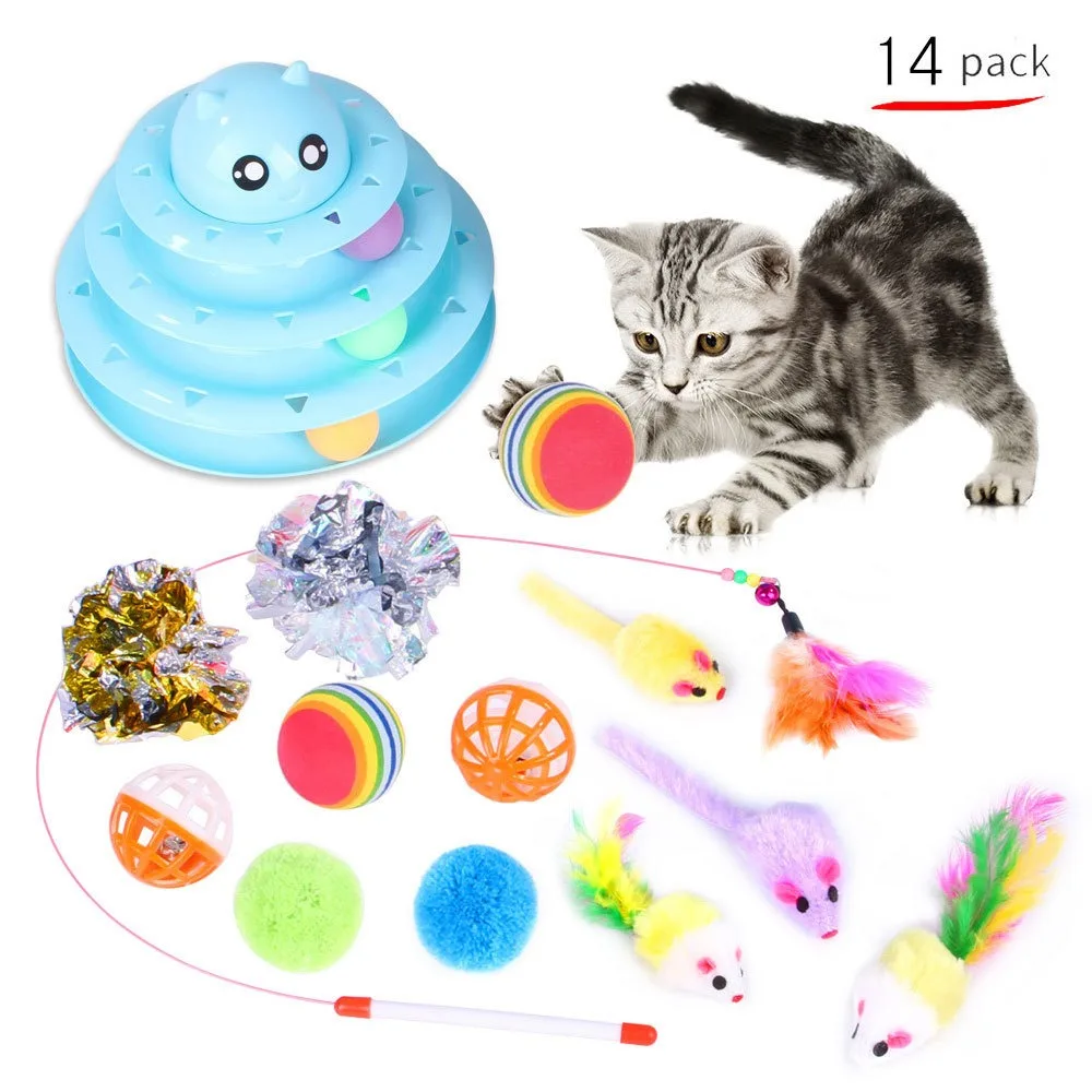 

Mouse Shape Balls Pet Cat Toys Set Bell Ball Foldable Interactive Cat Toys Simulation Fish Funny Cat Stick Cat Exercise
