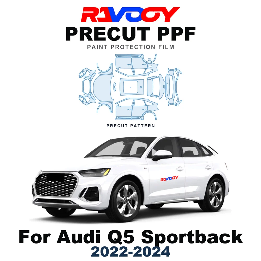 Precut PPF For Audi Q5 Sportback Base 2022-2024 8.5mil TPU Paint Protection Film Hood Bonnet Bumper Headlight Self-Healing Roof