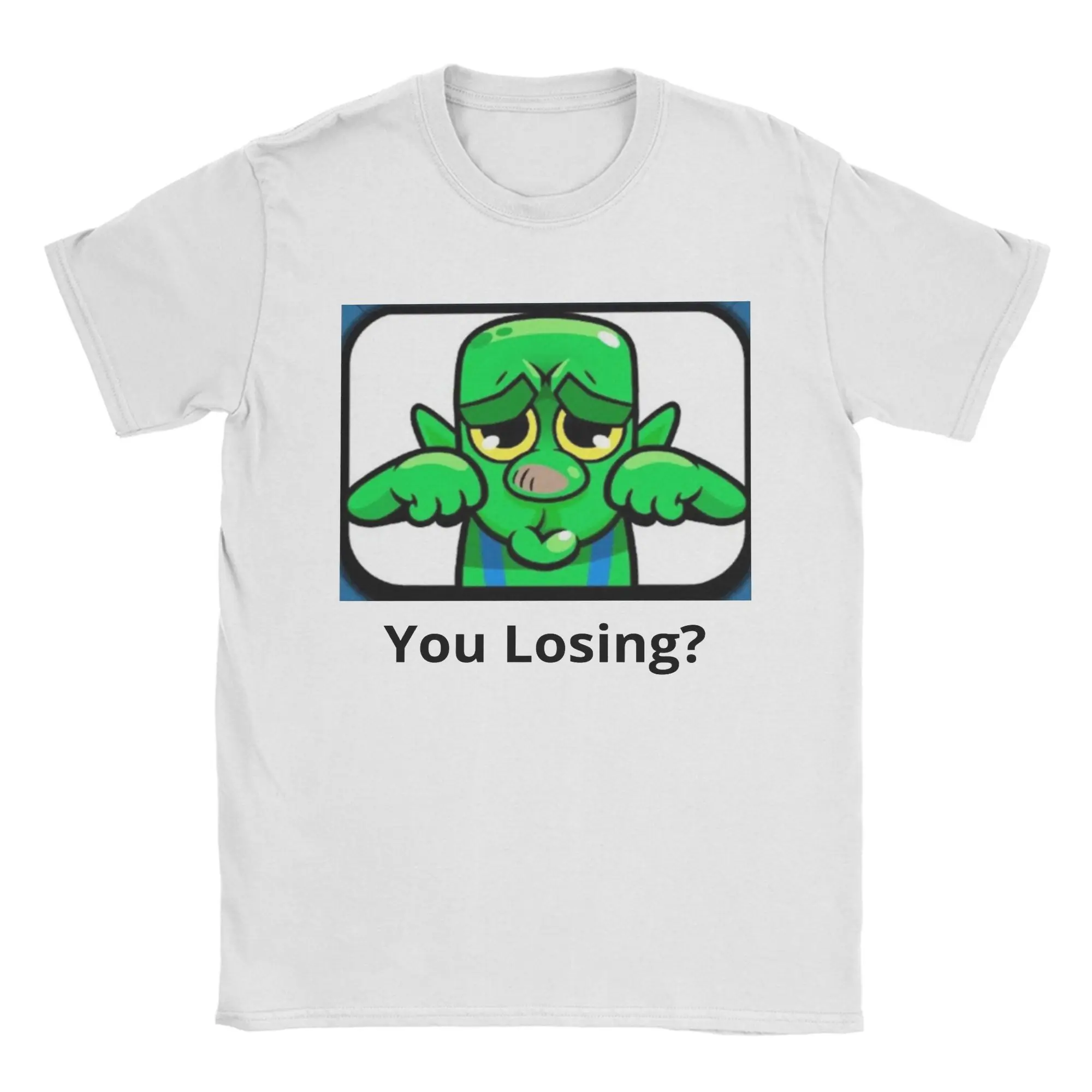 

Футболки Goblin Emote Crying Clashes Royaleds, мужские футболки из чистого хлопка для отдыха, футболка с круглым вырезом и короткими рукавами, идея подарка, топы