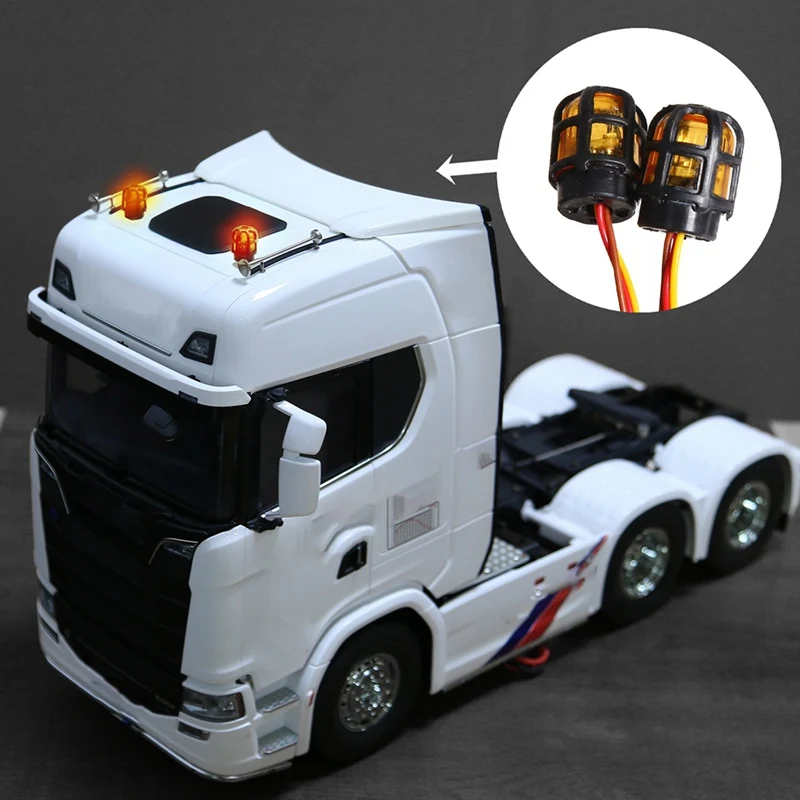 360 Degree Rotating Light LED Engineering Lamp For 1/14 Excavator Tamiya- RC Truck Trailer Tipper Scania-770S Car