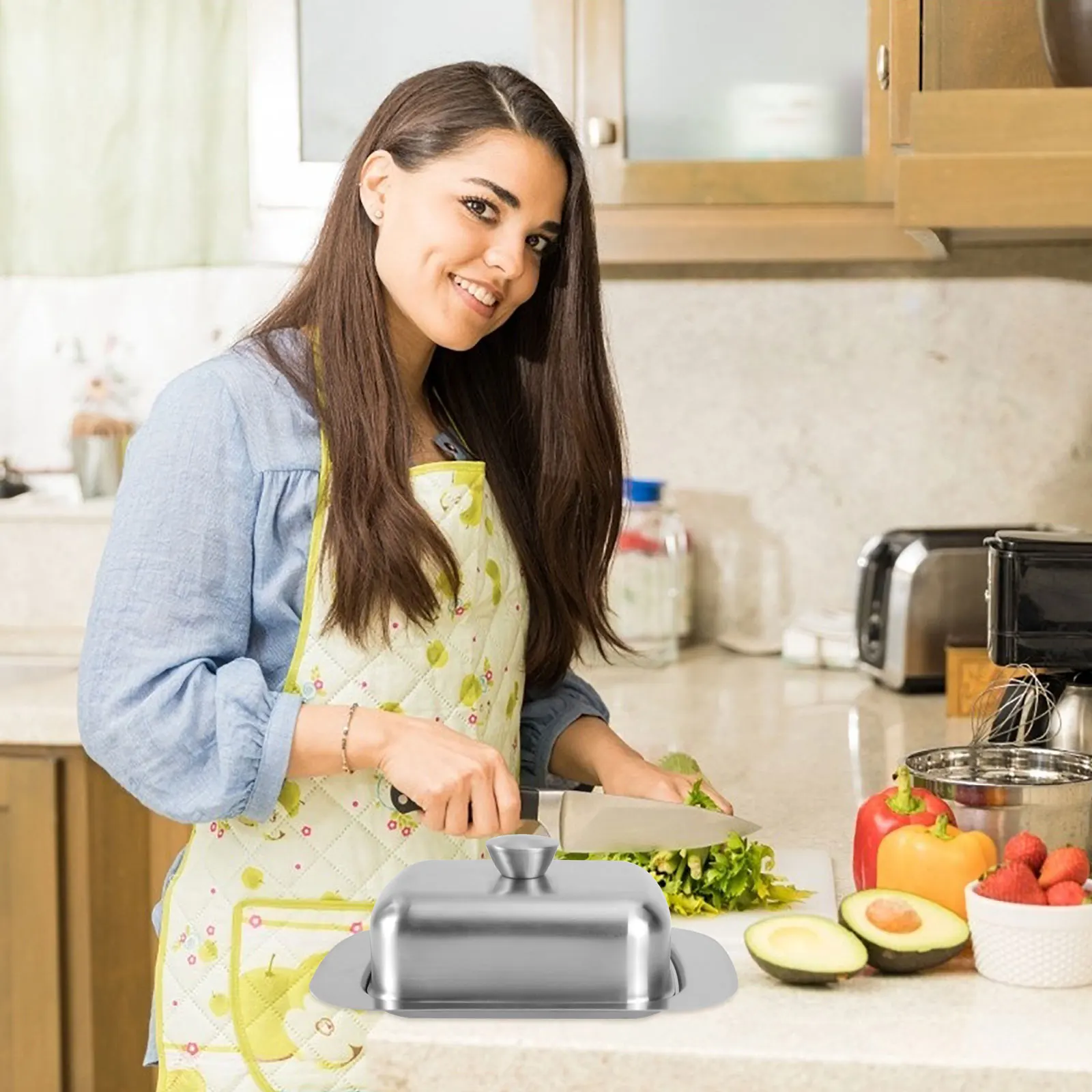 

1pc Stainless Steel Butter Container Food Grade Thick Elegant Kitchen Storage Plate For Butter Cheese Desserts Household