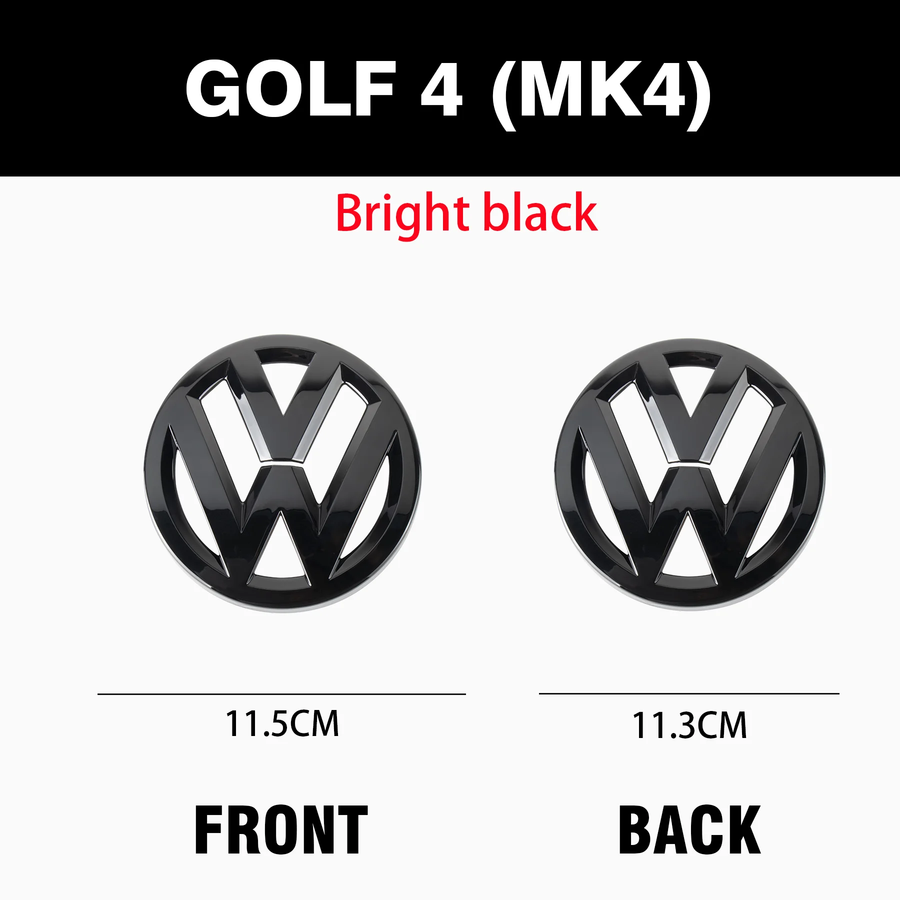 2pcs black Hollow out style Car Front Grill/Rear Trunk Emblem Lid Covers Logo For Volkswagen VW Skoda Octavia Golf GTI R Polo