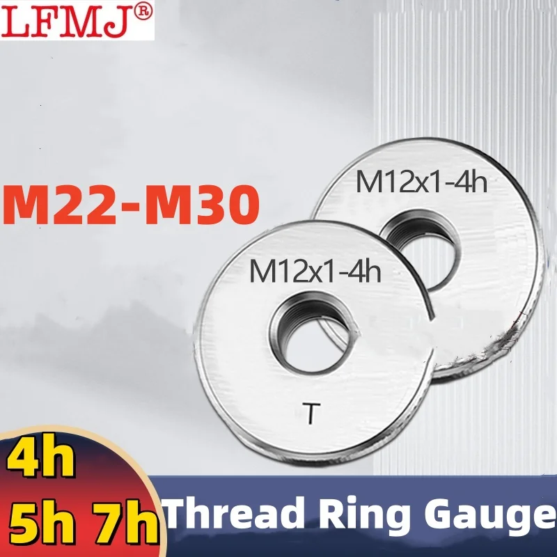 

1SET(1*GO+1*NOGO) Non-Standard Metric Fine Tooth Thread Ring Gauge 4h 5h 7h M22 M24 M25 M27 M30 Measure Tool