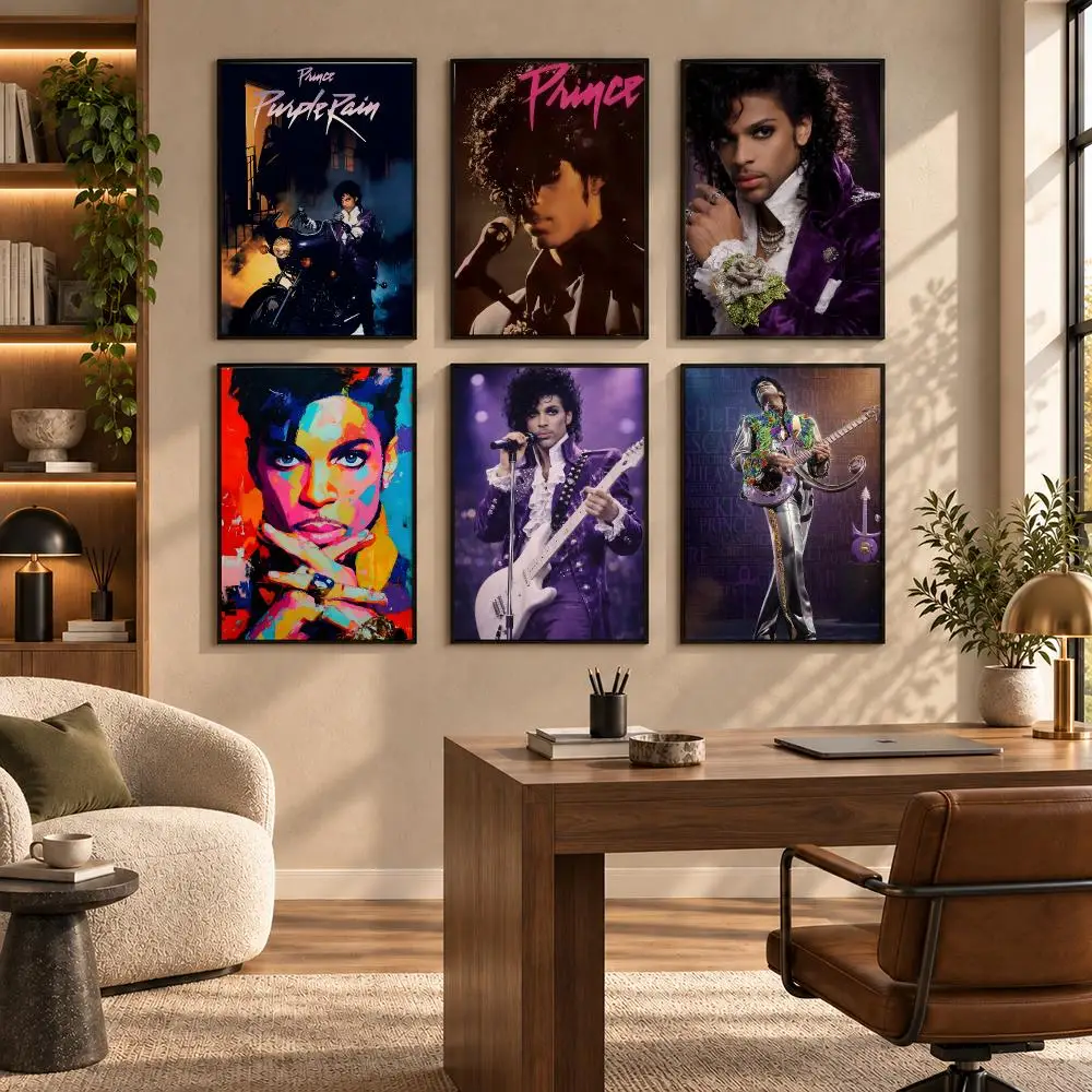 Prince Rogers Nelson Concert Rock Music Poster Self-adhesive Art Waterproof Paper Sticker Coffee House Bar Room Wall Decor