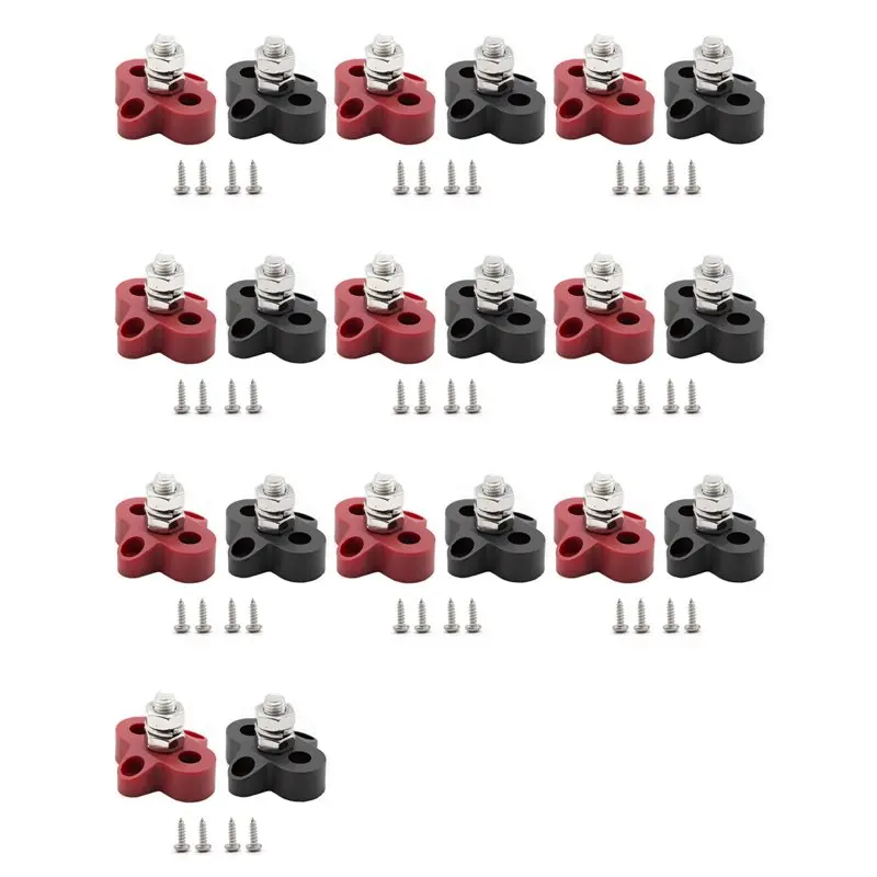 

Клеммный блок B62B-20Pcs 5/16 дюйма, 48В постоянного тока, с клеммами M8 для плюсовых и минусовых проводов, для автодомов, судов, лодок