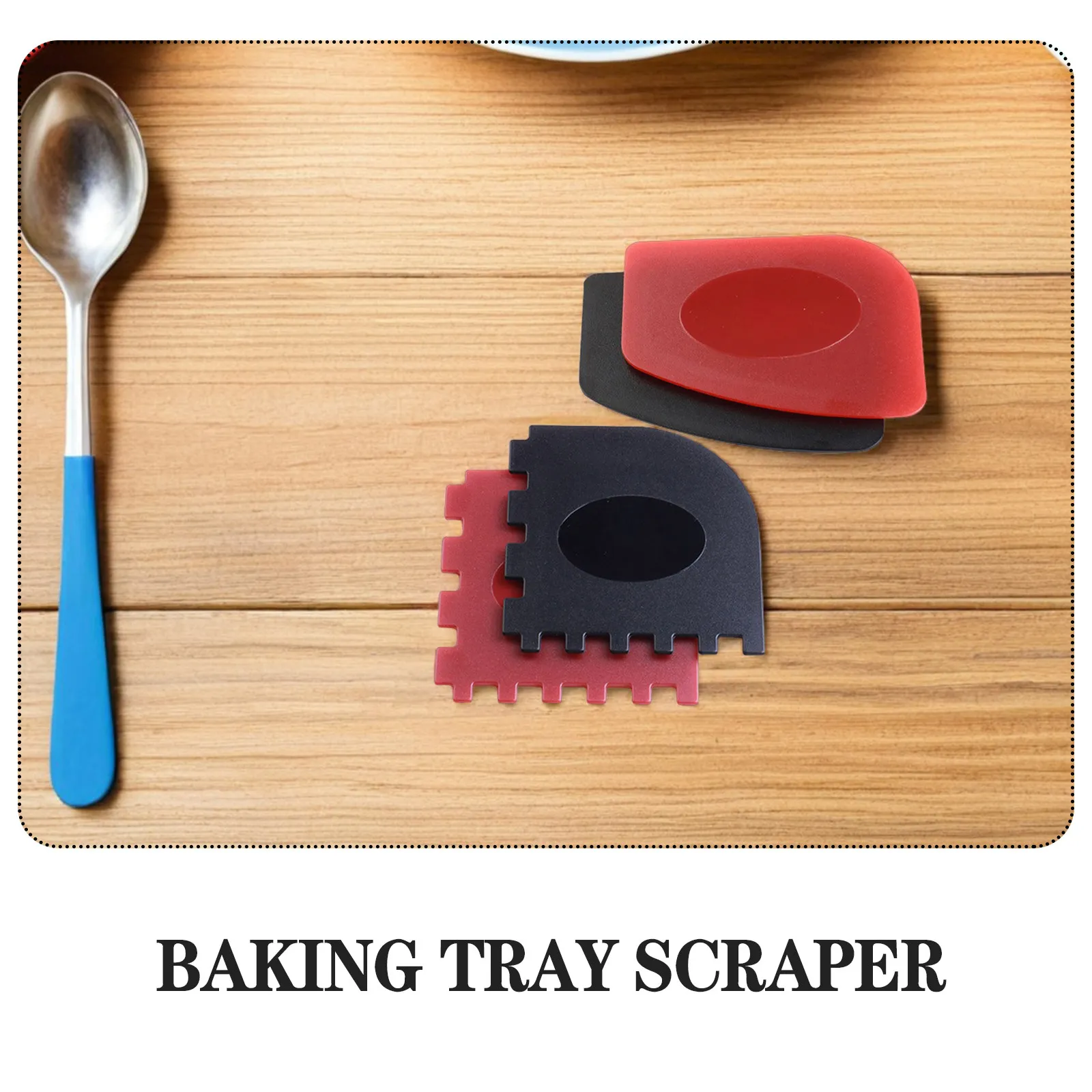 4Pcs Pan Scraper Set for Grill Griddle Iron Skillet Plastic Pc Material Ergonomic Thumb Grip Scrapers Barbecue Cleaning Kitchen