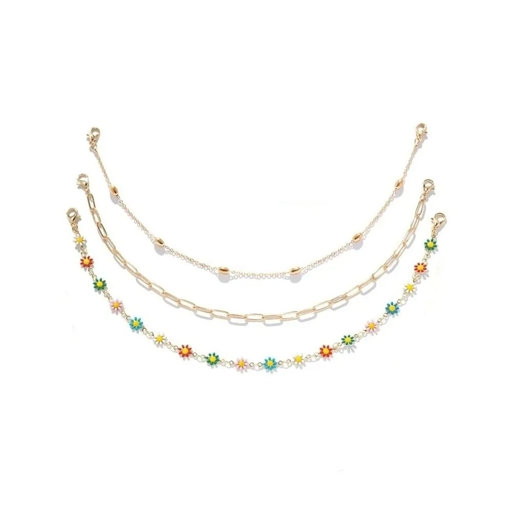 3pcs/Set Fashionable Items Detachable Cap Charms Alloy Pearl DIY Hat Chain Link Leaves Stainless Steel Rolo Chain Themed Events view 2