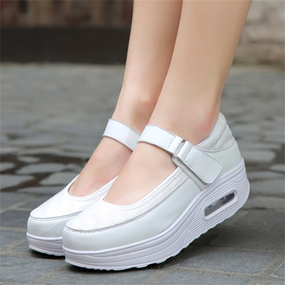 Women\'s Summer Shoes 2024 New Shallow Round Toe Ladies Hook&Loop Casual Shoes 35-42 Large-Sized Female Platform Comfy Sneakers