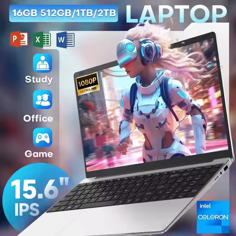 15.6inch Intel Notebook PC Ultra Slim Laptop Intel Celeron N4000 16GB RAM 1TB 2TB SSD Office Study Computer PC Windows 11 Pro