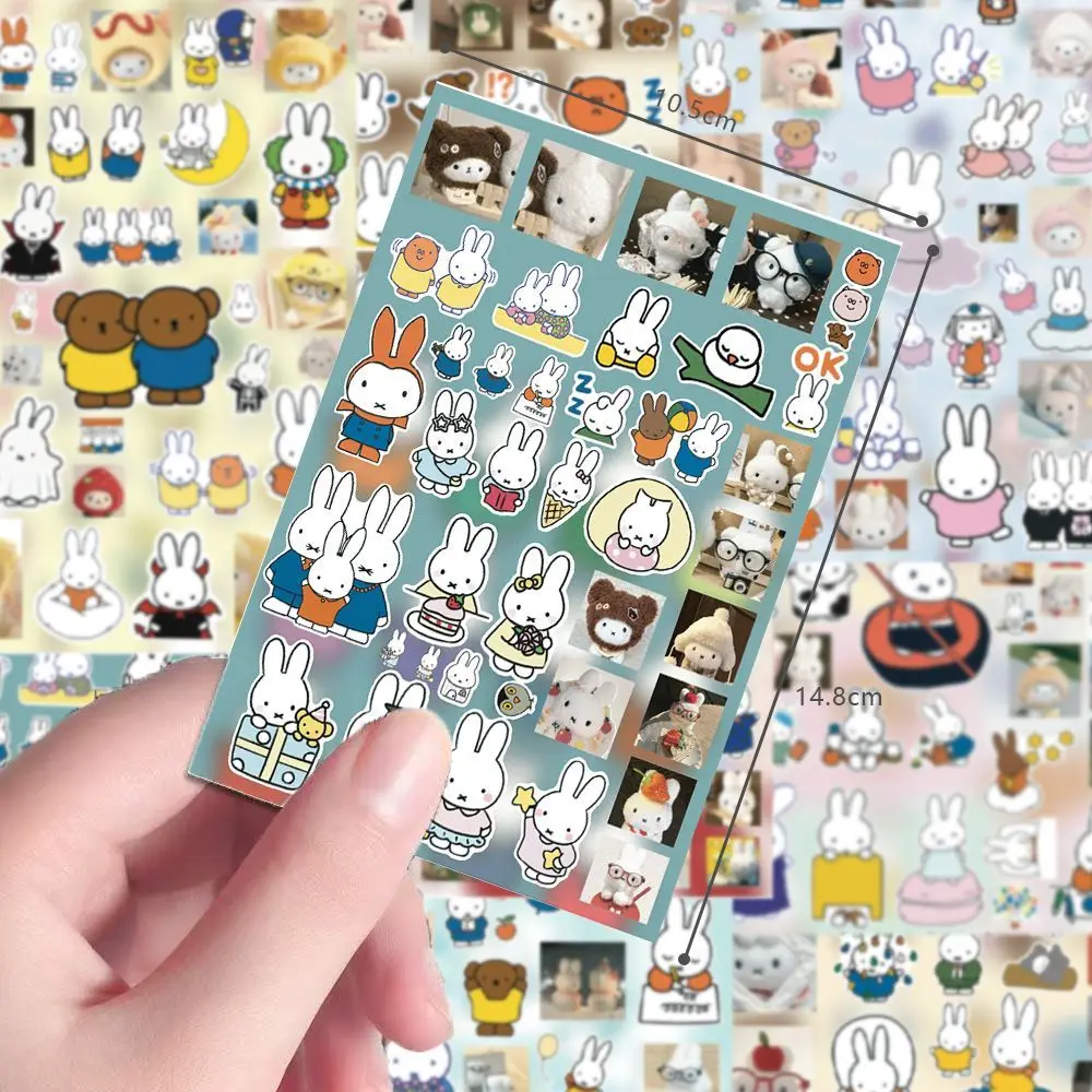 Kawaii Miffy Rabbit Stickers Ins Style Cute Creative High-Appearance-Level Diy Collage Material, Waterproof Stickers