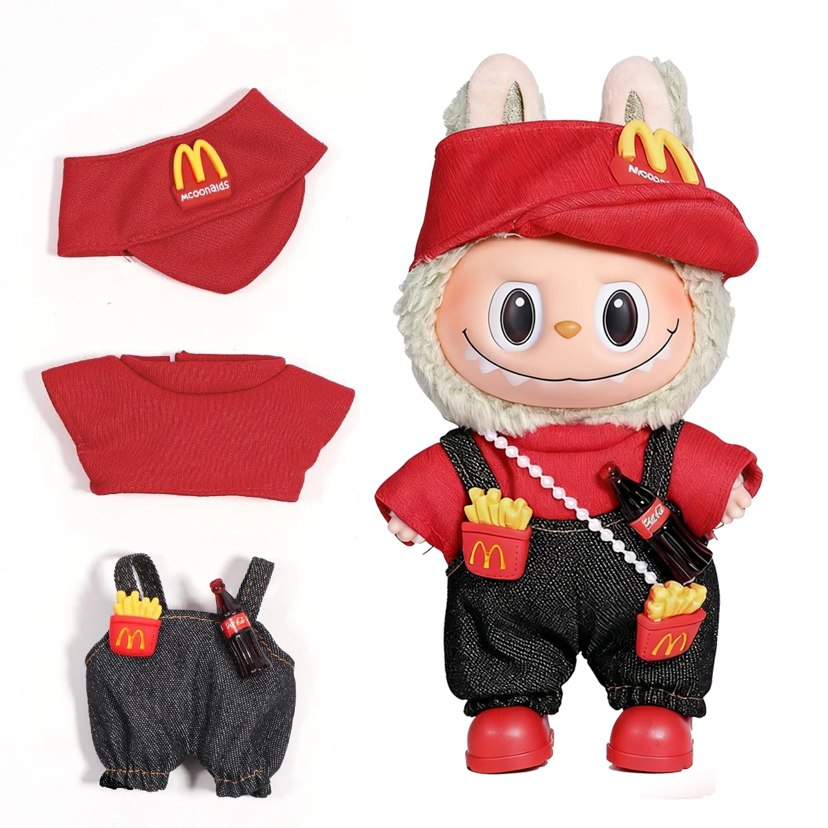 

Одежда/одежда Lububu, комплект одежды для куклы Lububu 17 см, комплект из 3 предметов, одежда из шляпы для лабу, одежда Labubu