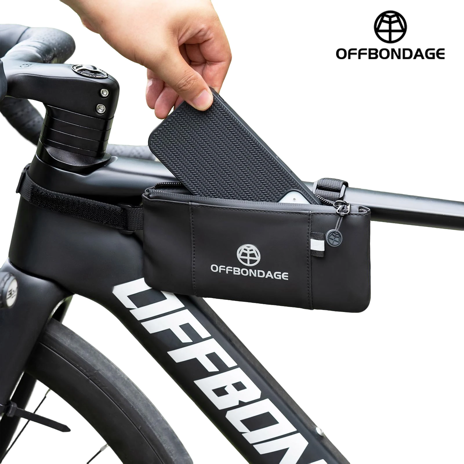 OFFBONDAGE Fahrrad-Fronttasche Wasserdichte Oberrohrtasche für Fahrrad MTB Seitentasche Werkzeugtasche Rennrad-Rahmentasche Handyaufbewahrung Fahrradtasche